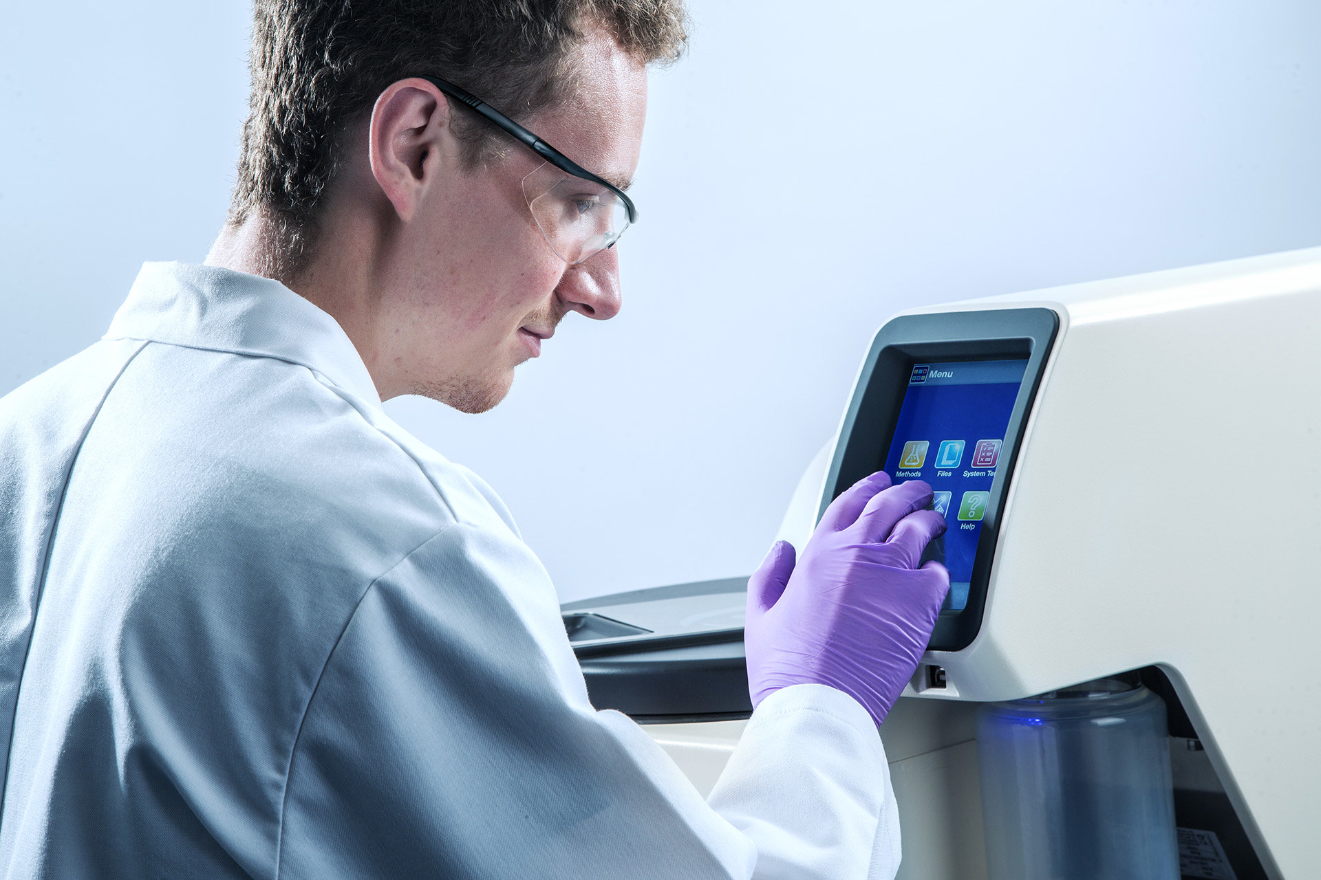 A scientist using Hotpack equipment.